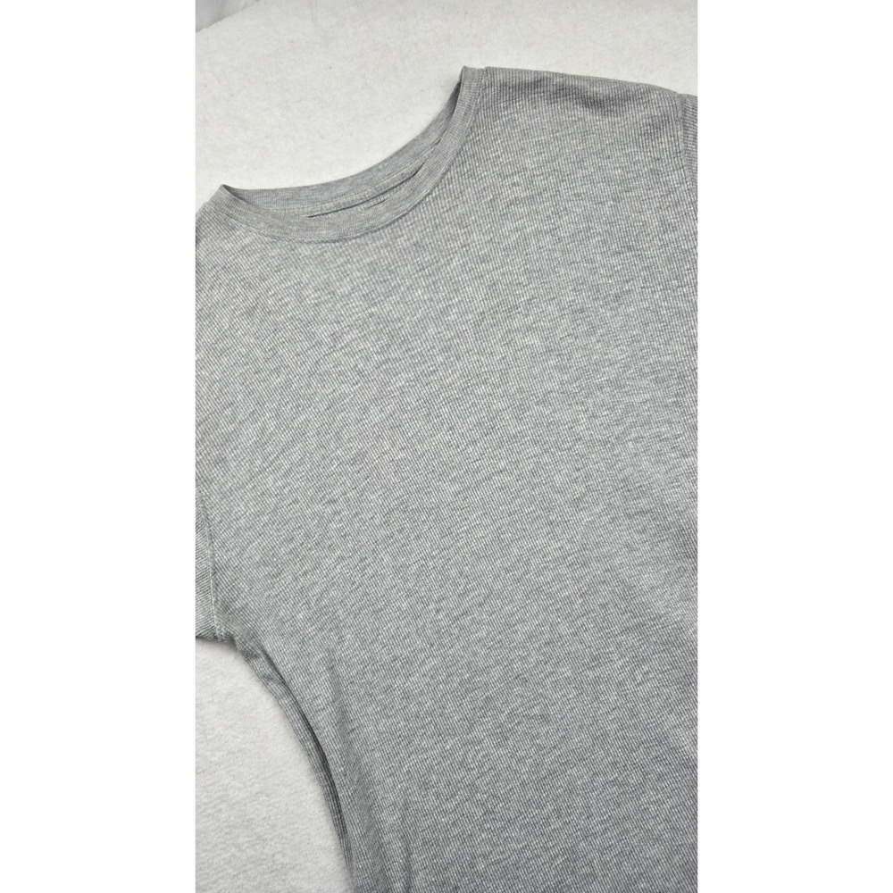 Ferruche Ribbed Knit T-Shirt Men's‎ XL Gray Short Sleeve Casual Basic Tee